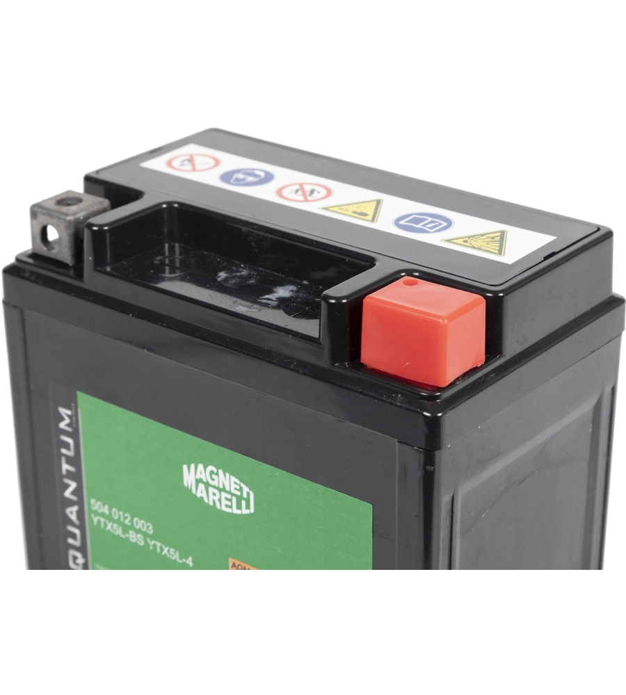 MAGNETI MARELLI BATTERIA MOTO E SCOOTER  TECNOLOGIA 5AH 12V 65A AGM SIGILLATA POLO POSITIVO DESTRO